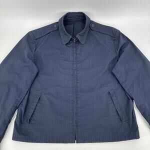 Vintage US Air Force Jacket Men 42L Blue Lightweight Poplin Full Zip USAF 70s